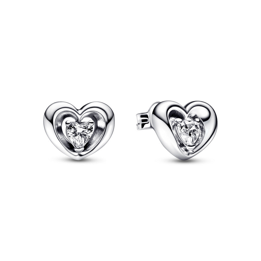 Wholesale Valentine's Day Flaming Heart Shining Light Around Heart Earrings Earrings Factory